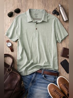 Grayers Sage Green Polo Shirt Men’s XL Cotton Blend Casual Short Sleeve